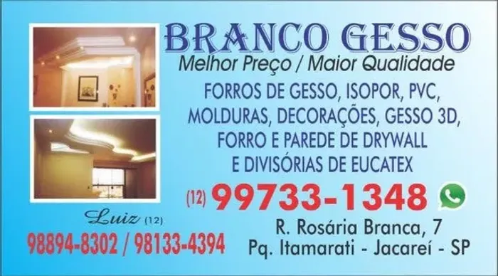 BRANCO GESSO E DIVISÓRIAS