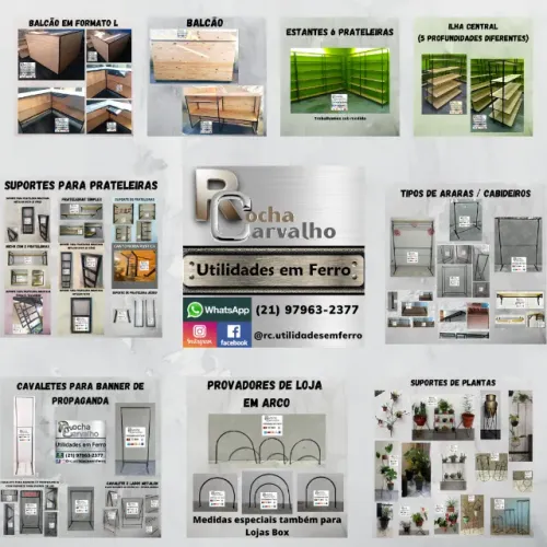 Produtos de ferro, móveis, etc - Comércio, Escritórios, Lojas, Restaurantes, entre outros.