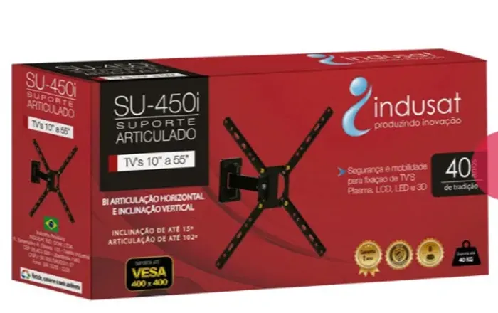 2 suportes bi-articulado su 450i tvs 10a 55 polegadas