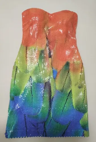 Vestido estampado de paetê