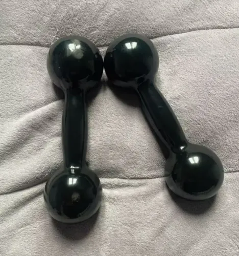 Par de Halter Emborrachado 3kg Bola - o par