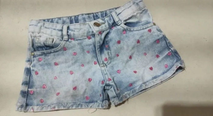 Short Jeans Infantil  Coração