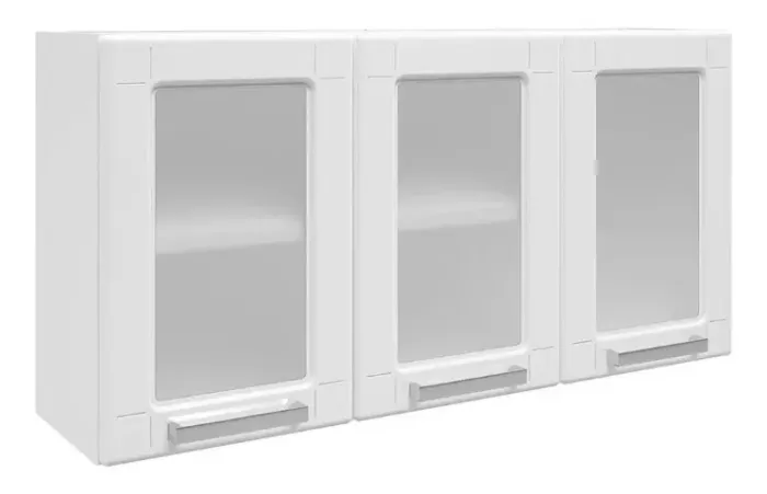 Armário aéreo de Aço 03pts c/ vidro Multipla. 