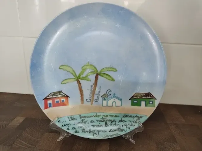 Prato Decorativo Parede Lembrança Caraiva Bahia Atelier Claunalone 27 cm
