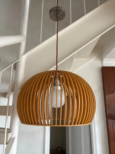 Lustre de madeira moderno - 0,40cm diâmetro