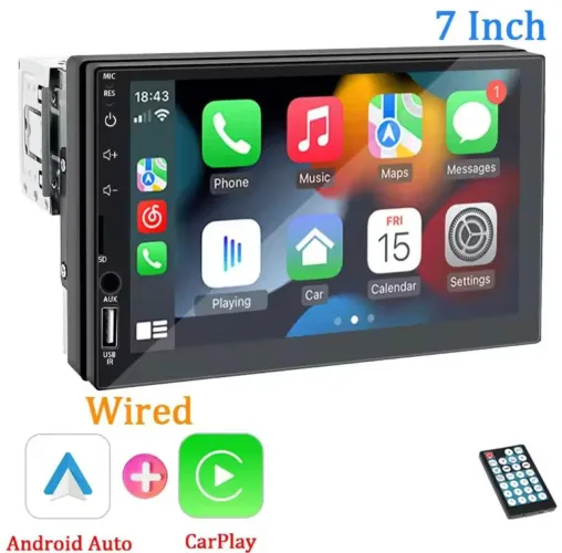 Aparelho Central Multimídia Android 7 Polegadas Tela Touch GPS Bluetooth 1 din