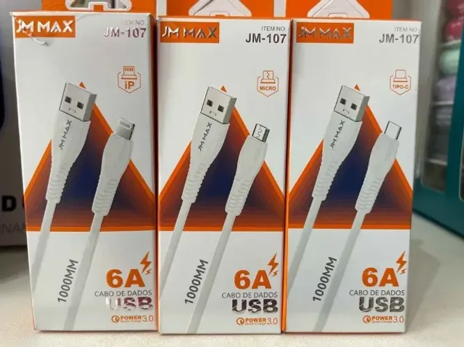 Cabo USB para iPhone, Tipo C e V8