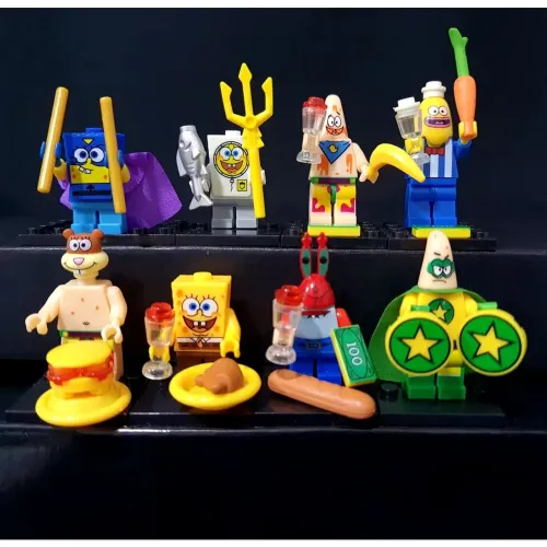 10 miniaturas Bob Esponja - blocos de montar estilo lego