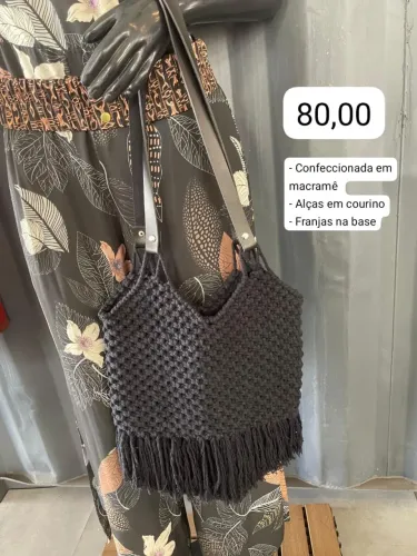 Bolsa  Artesanal de Macramê com Franjas