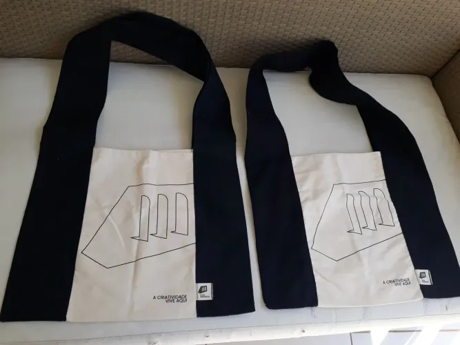 Bolsa nova sacola de ombro grande em algodão cru