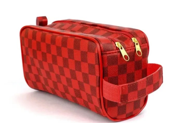 Necessaire Vermelha Xadrez