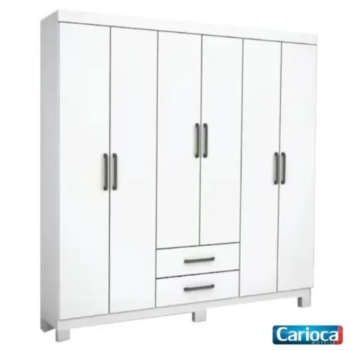 Guarda Roupa Áries Branco C/Pés Carioca - Entrega Rápida!