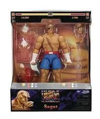 figura de ação Jada Street Fighter II Sagat Deluxe 1:12