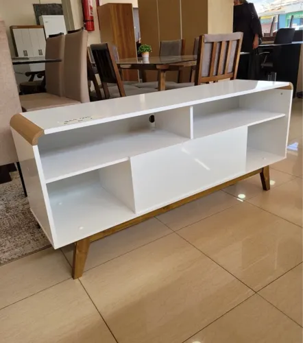 Rack Lazuli Off White TV até 55 Polegadas Larg. 1.35m- Entrega Rápida
