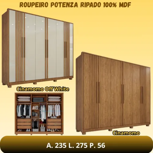 GUARDA ROUPA POTENZA 2.75 LARGURA 100% MDF