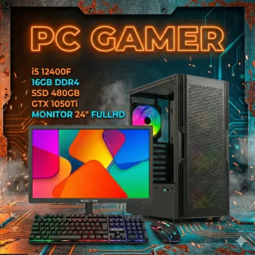 PC Gamer Intel Core i5 12400F, 16Gb DDR4, GTX 1050ti, SSD 480gb Novo Loja Coimbra Computad