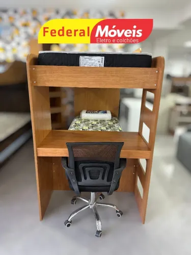 Beliche Solteiro com Escrivaninha (sem colchões) MEGA OFERTA