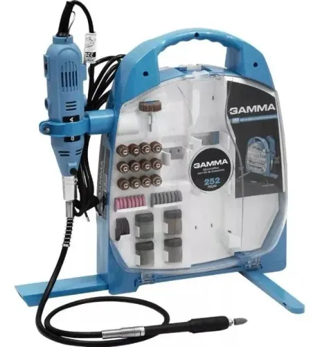 MICRORRETIFICA GAMMA 130W KIT COM 252PCS C/CHICOTE 220V