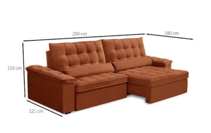 Sofá Retrátil terracota 