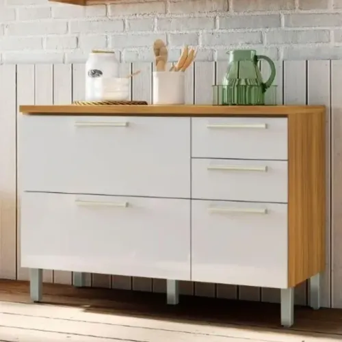 BALCÃO 2 PORTAS 3 GAVETAS 100% MDF - PRINCESA