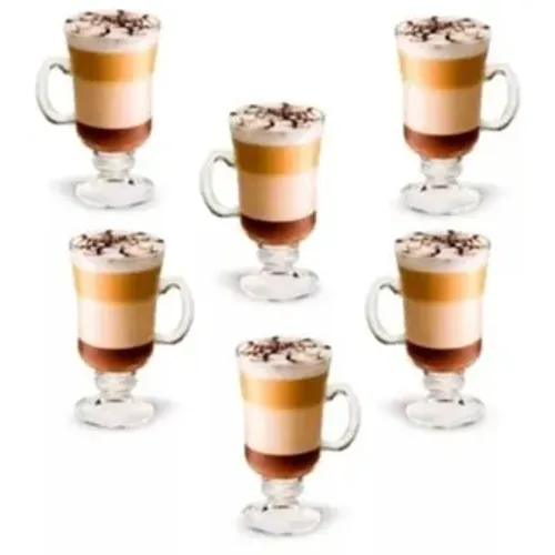 Jogo de 6 canecas de vidro para café, ideal para cappuccino