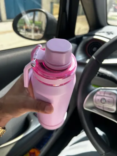Garrafa Térmica Rosa com Alça
