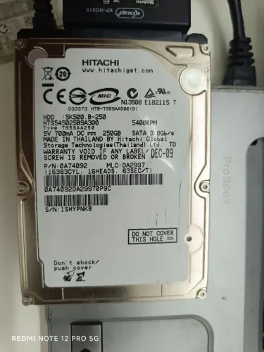 HD notebook 250 GB Hitachi