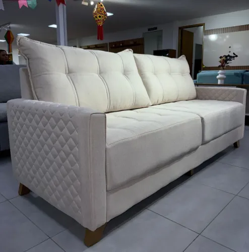 Sofá 3 lugares elegante livinng pronta entrega