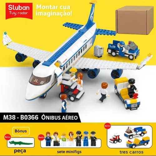 BRINQUEDO DE MONTAR AVIÃO 463 PEÇAS MARCA SLUBAN PRONTA ENTREGA