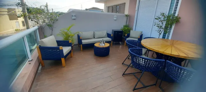 Sofá poltronas e mesa de centro em corda nautica  lindo conjunto 