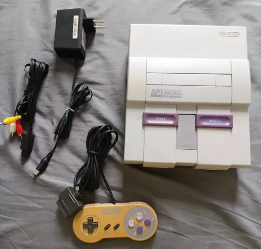 Super Nintendo Completo Funcionando Perfeitamente.