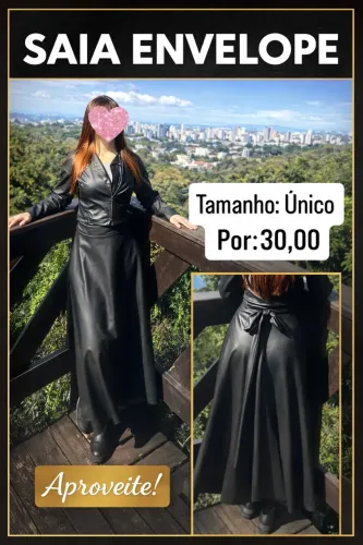 Saia envelope couro ecológico tam:Unico