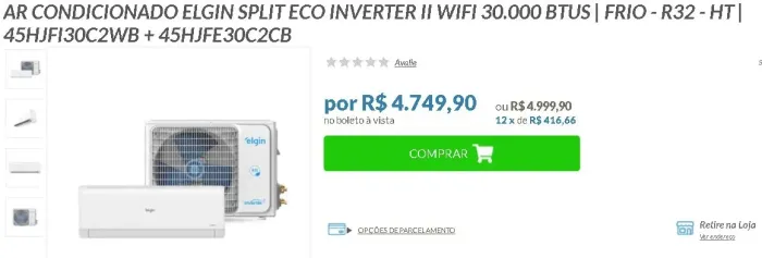 Split ELGIN 30.000btus