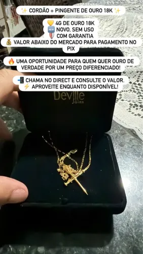 Cordão de ouro novo 18k