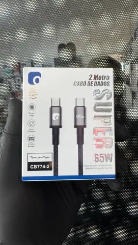 Cabo USB-C Para USB-C 65W Turbo PD - 2 Metros Nylon Reforçado