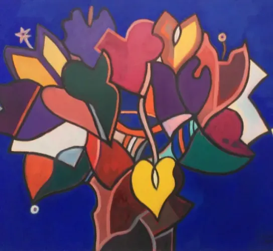 Pintura original acrílica sobre tela de Cláudio Fontes, assinada à mão e medindo 50 x 60 6