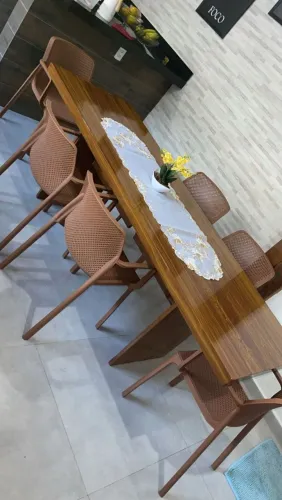 Mesa pedra de ardósia pintada 