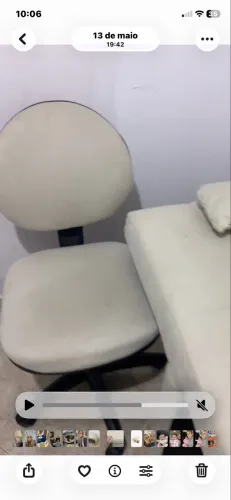 Maca e cadeira para extensão de cílios/estética