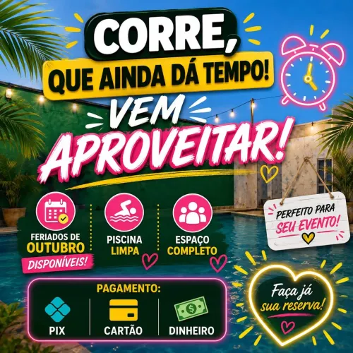 Ideal para sua festa, reunião em família ou um lazer com amigos.