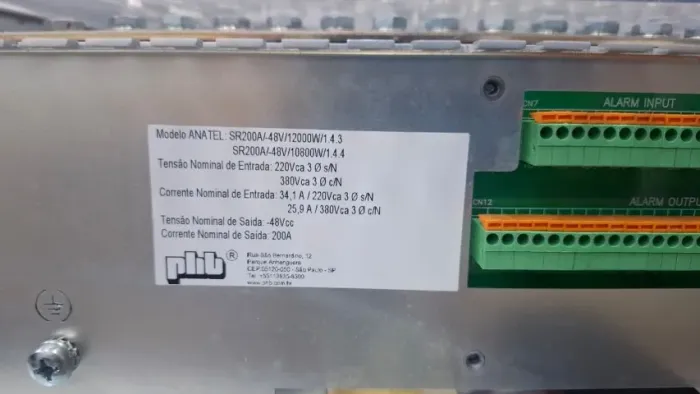 FONTE PHB SR 200A/-48V/12000W/1.4.3