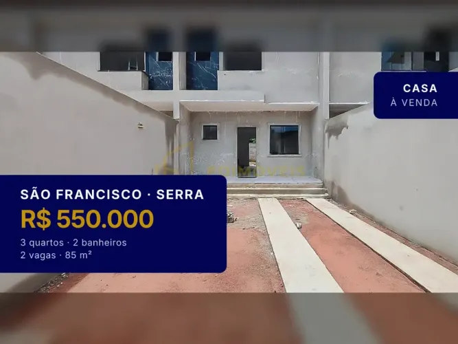 Linda casa em São Francisco: 3 quartos, quintal privativo e alto potencial de valorização!