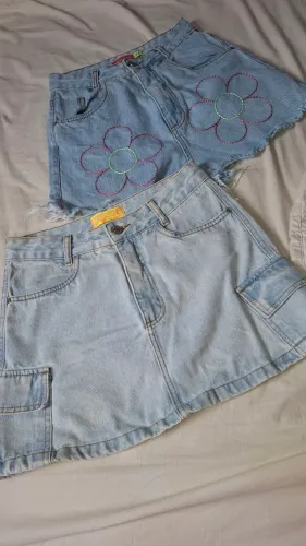 Short jeansTLF, short saia Sawary, Saia Cargo TLF numeração 38