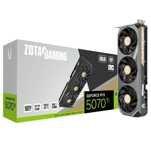 Placa de Vídeo Zotac Gaming NVIDIA GeForce RTX 5070 Ti Solid SFF OC, 16GB, GDDR7