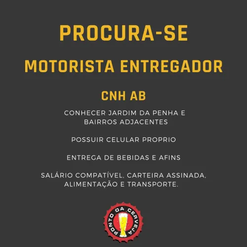 Motorista entregador CNH AB