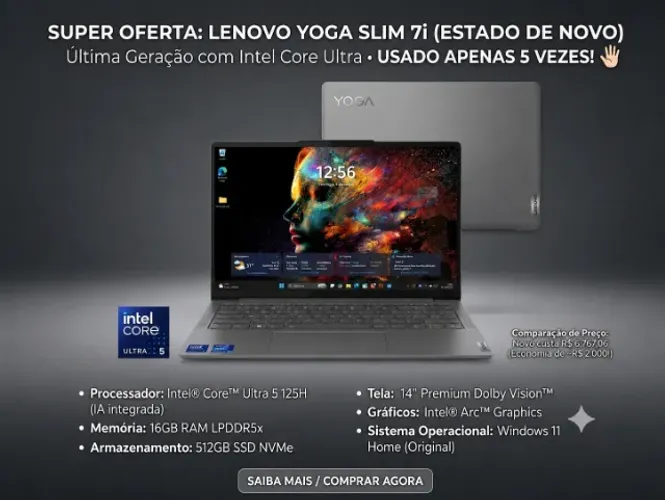 Laptop Lenovo Yoga Slim 7i - Estado de Novo