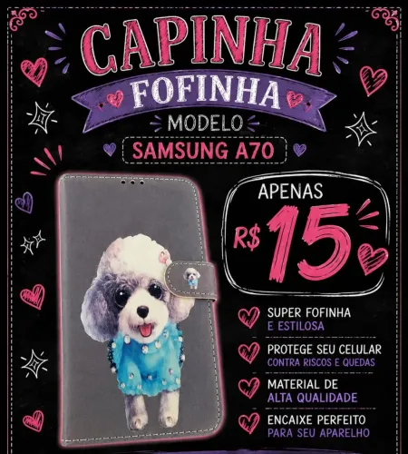 CAPINHA CELULAR MODELO SAMSUNG A70