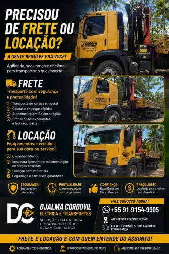 Caminhão de frete e locação