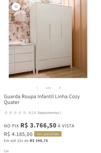 Guarda roupas infantil