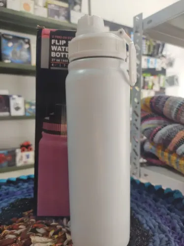 Garrafa Térmica Branca 800ml Aço Inox Sport Bottle para Academia e Trabalho