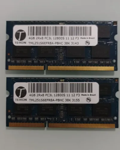2 Pentes 4GB PC3L-12800S DDR3L 1600MHz 2Rx8 Notebook TEIKON/Hynix